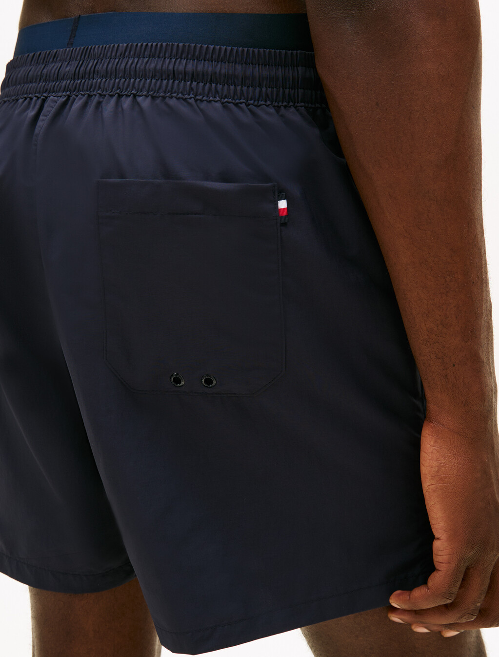 Double Waistband Mid Length Swim Shorts, Desert Sky, hi-res