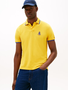 Tommy Crest Tipped Polo, Countryside Yellow, hi-res