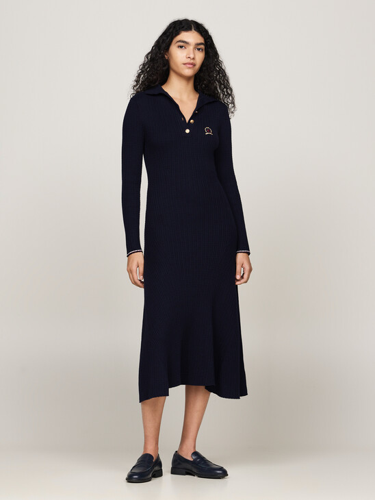 Crest Midi Polo Dress With Cashmere