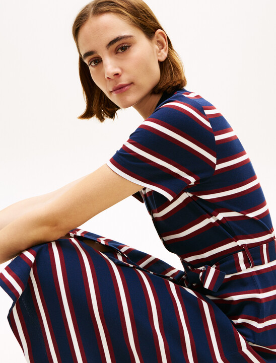 Fit & Flare Midi Polo Dress