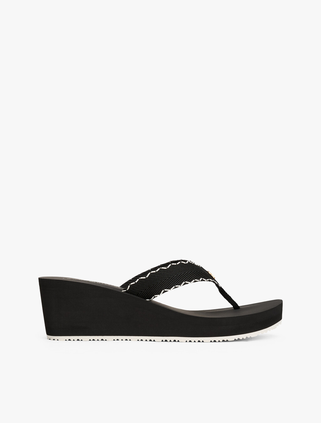 Wedge Beach Sandal, Black, hi-res