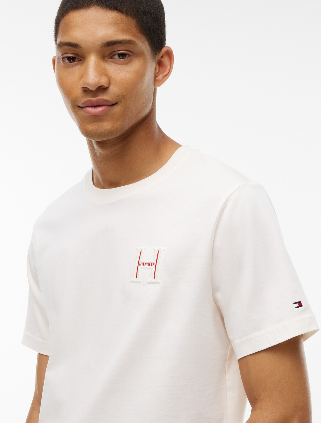 Varsity Logo Embroidery Crew Neck T-Shirt, Ivory Petal, hi-res