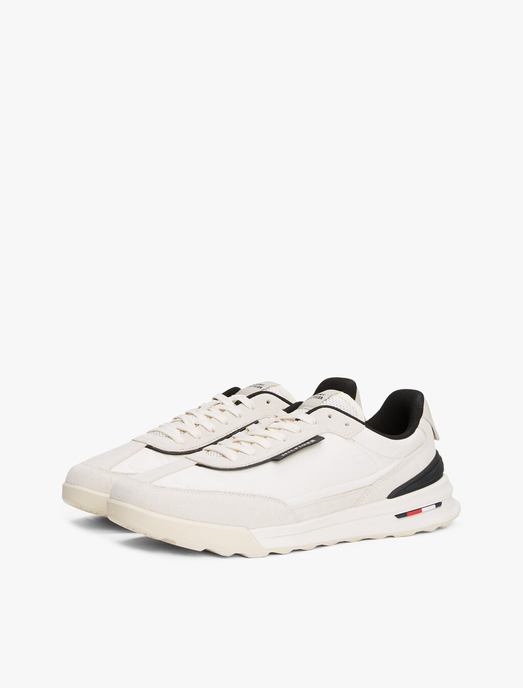 Retro Nylon Mix Runner Sneaker, Ivory Petal, hi-res