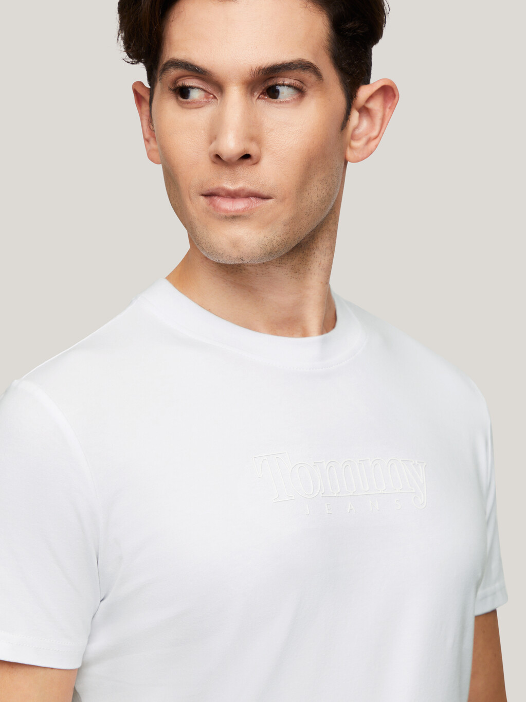 超修身橡膠標誌 T 恤, White, hi-res