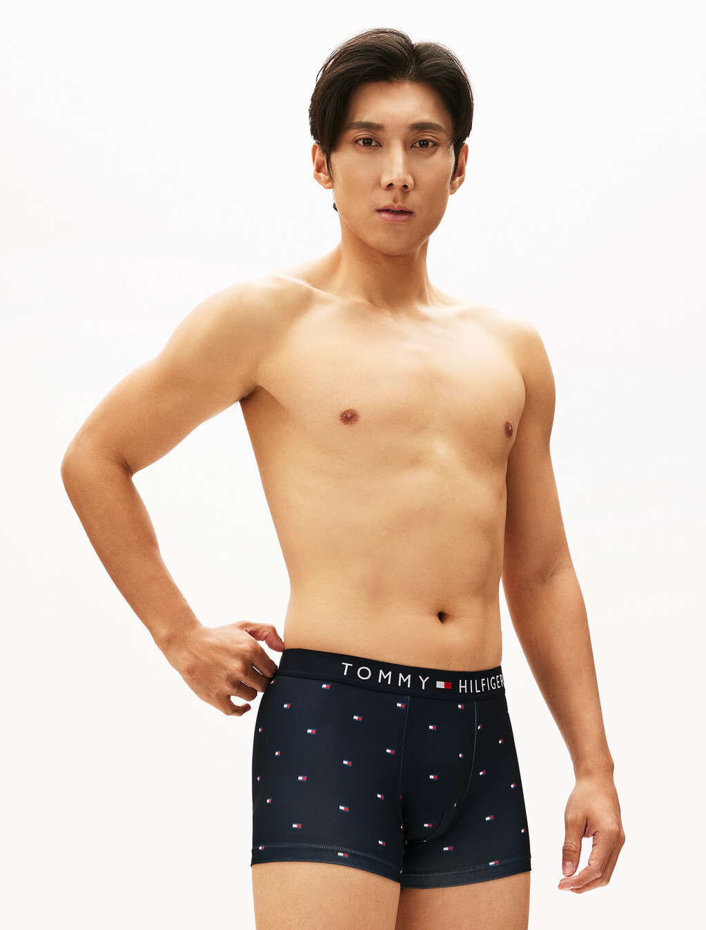 Th Original Print Logo Waistband Trunks, Flag Aop Desert Sky, hi-res