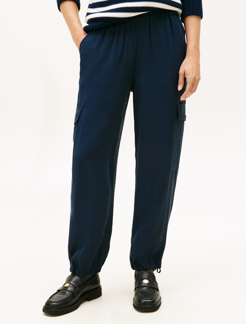 Sanded Fine Twill Cargo Jogger, Dark Night Navy, hi-res