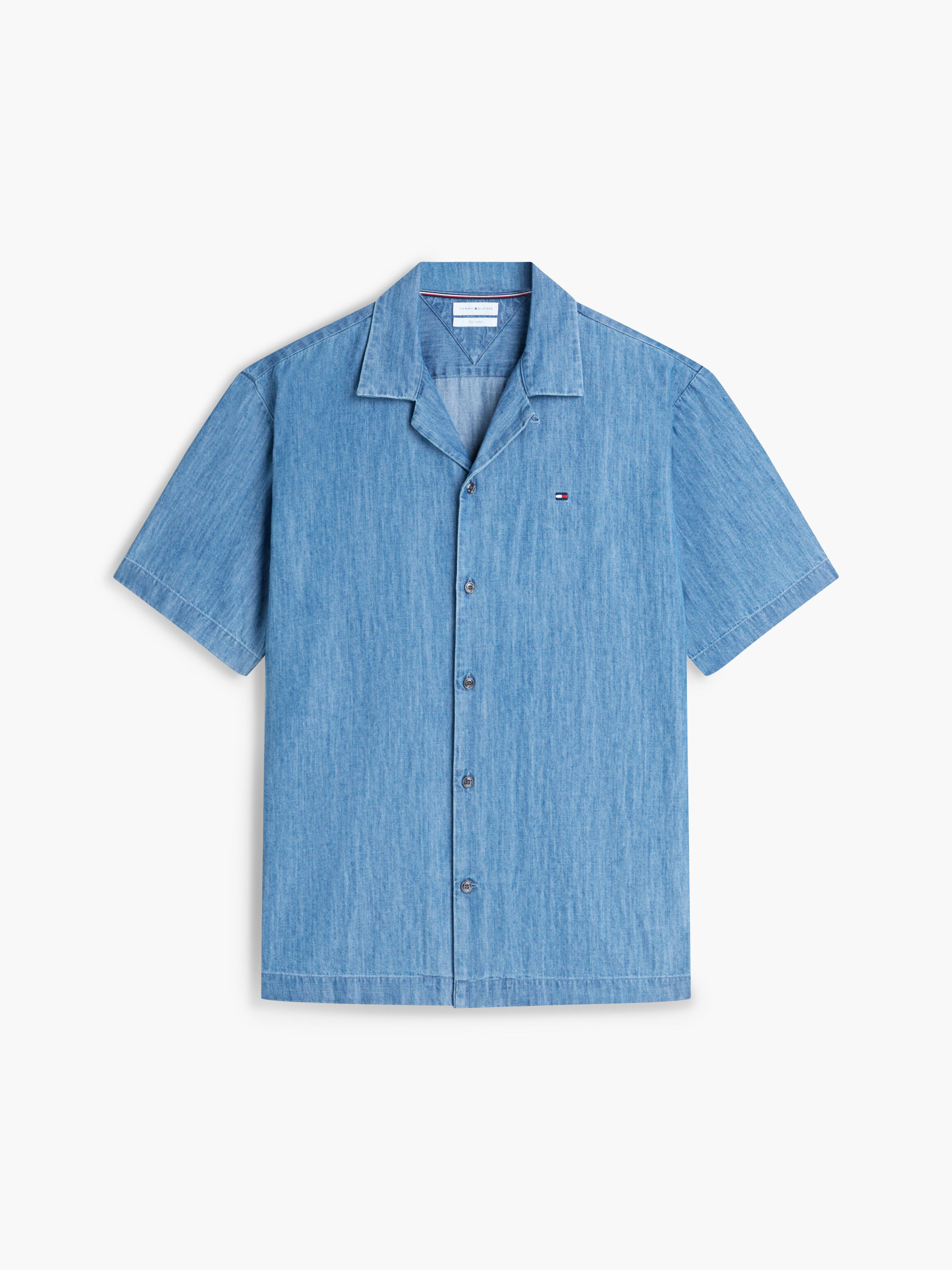 Relaxed Fit Short Sleeve Denim Shirt | blue | Tommy Hilfiger Singapore