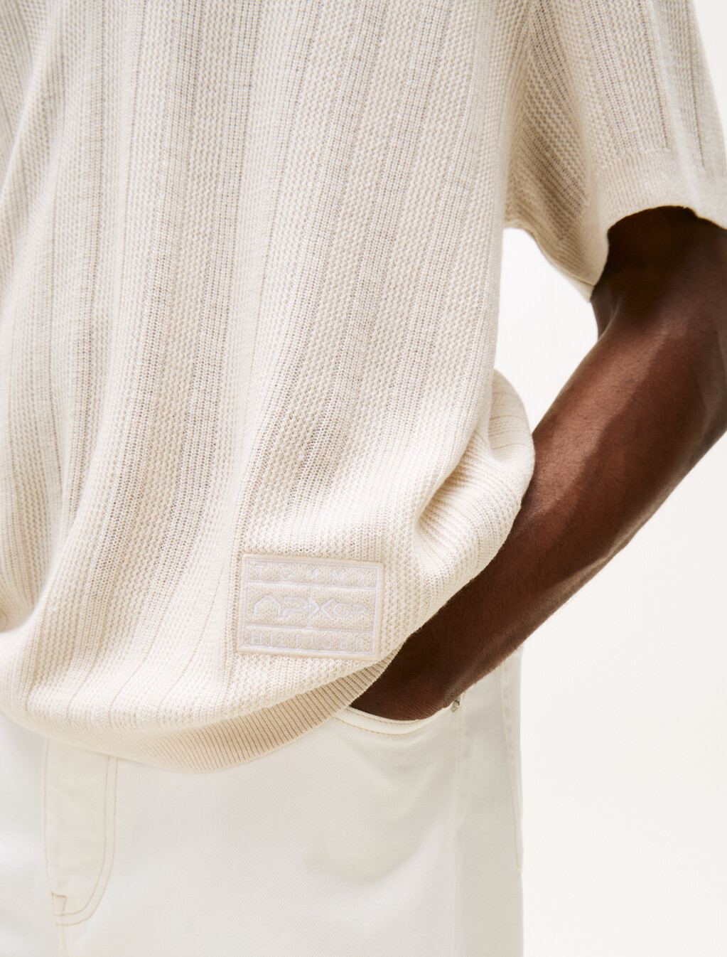 The APXGP Collection Polo Shirt With Linen, Newsprint, hi-res