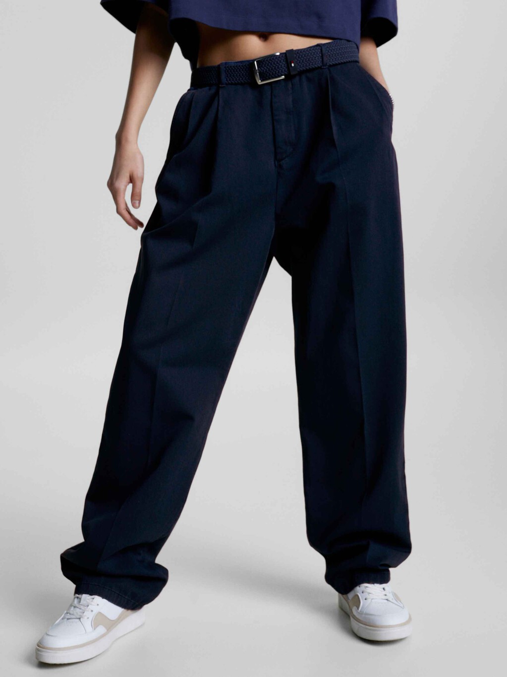 Shawn Mendes x Tommy Pleated Trousers, Carbon Navy, hi-res