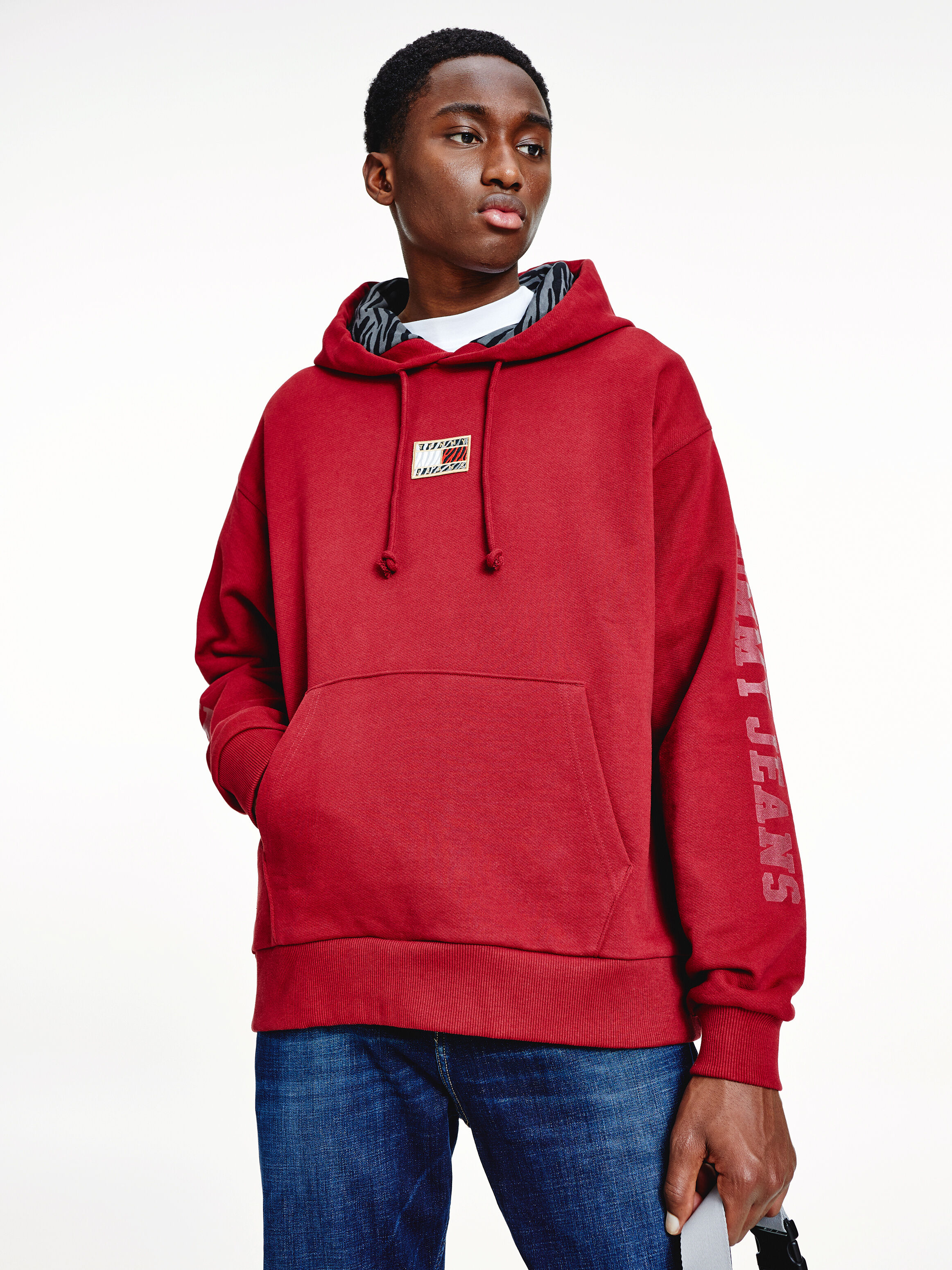 tommy denim hoodie