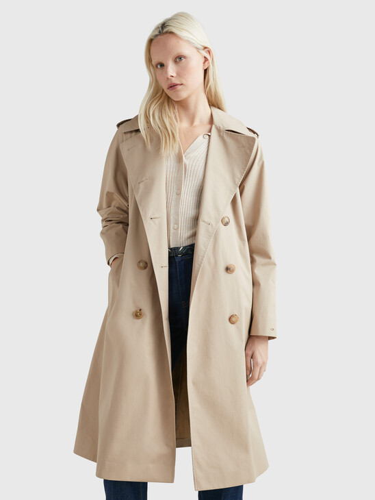 Double Breasted Trench Coat | natural | Tommy Hilfiger Singapore