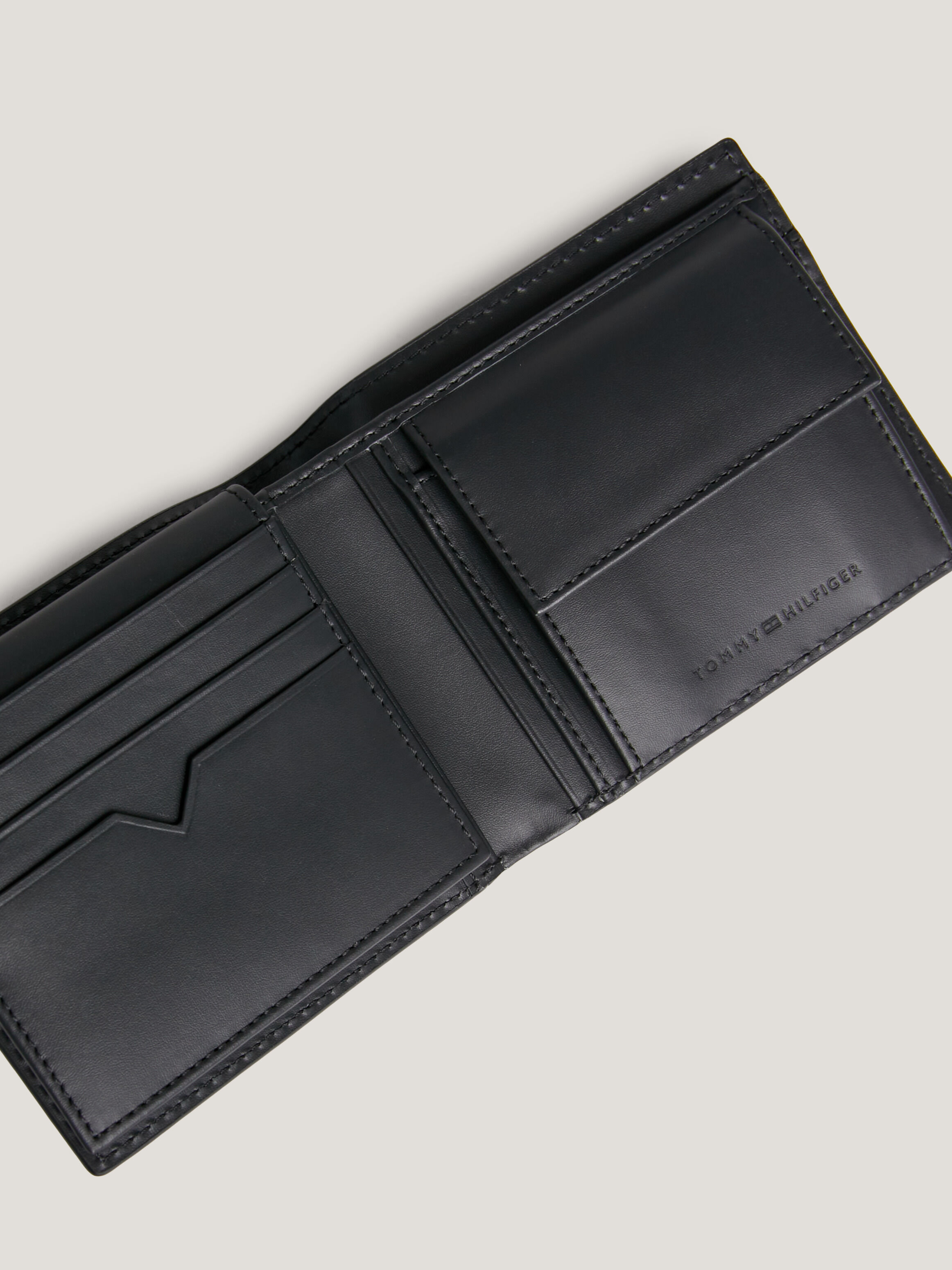 TH Monogram Leather Bifold Wallet black Tommy Hilfiger Singapore