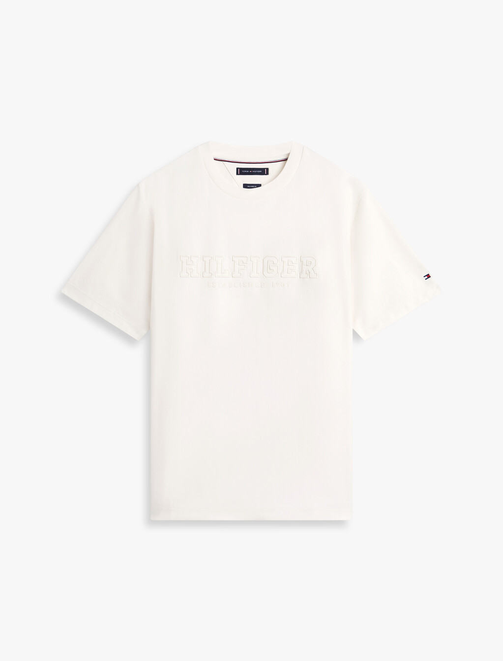 Logo Embroidery Relaxed Crew Neck T-Shirt, Ivory Petal, hi-res