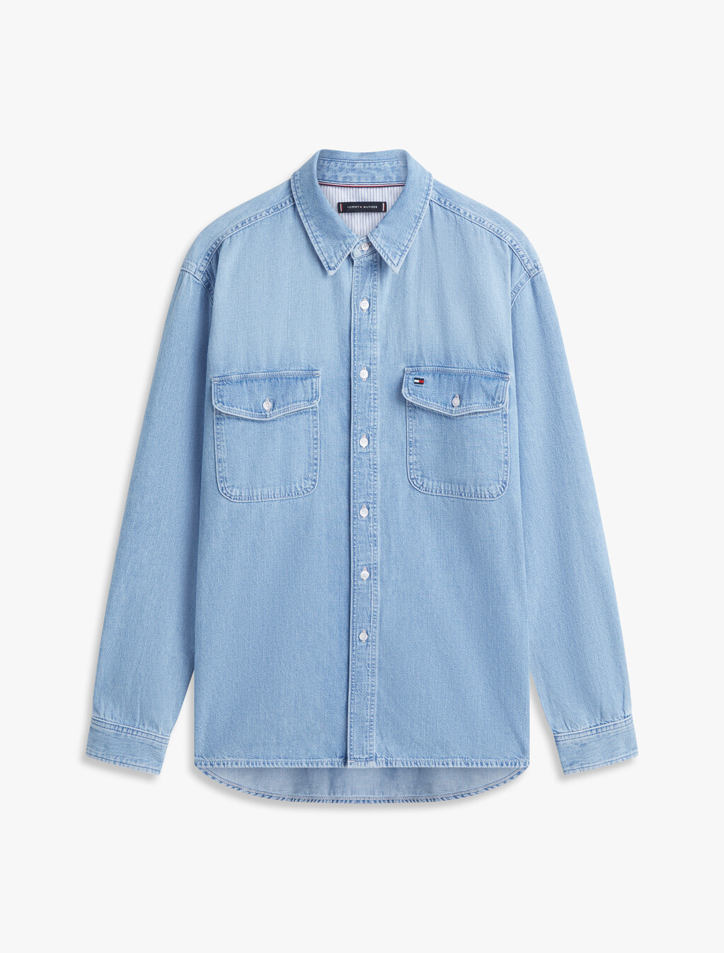 Relaxed Fit Faded Denim Shirt, Ted Blue, hi-res