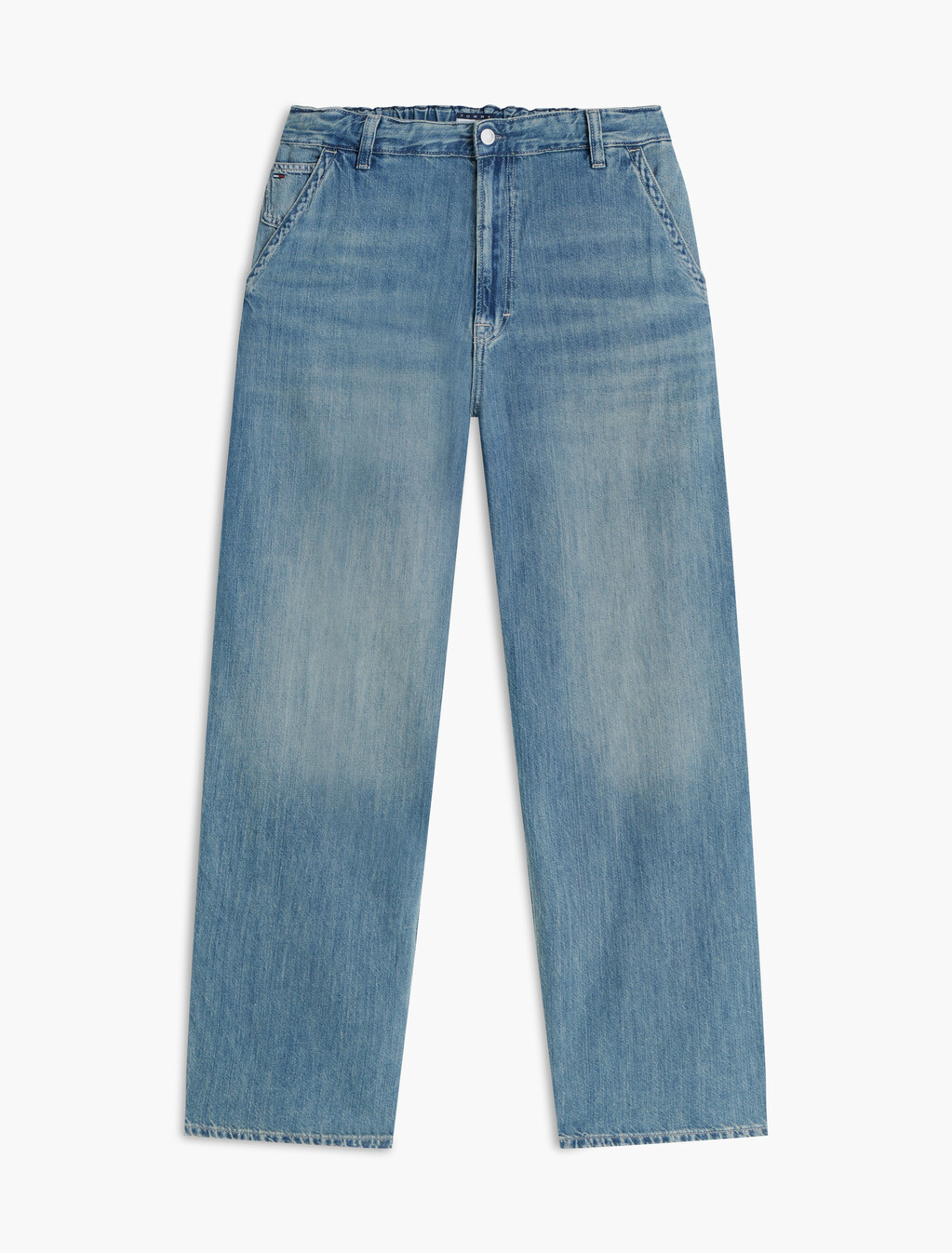 Theo Faded Loose Jeans With Linen, Denim Medium, hi-res