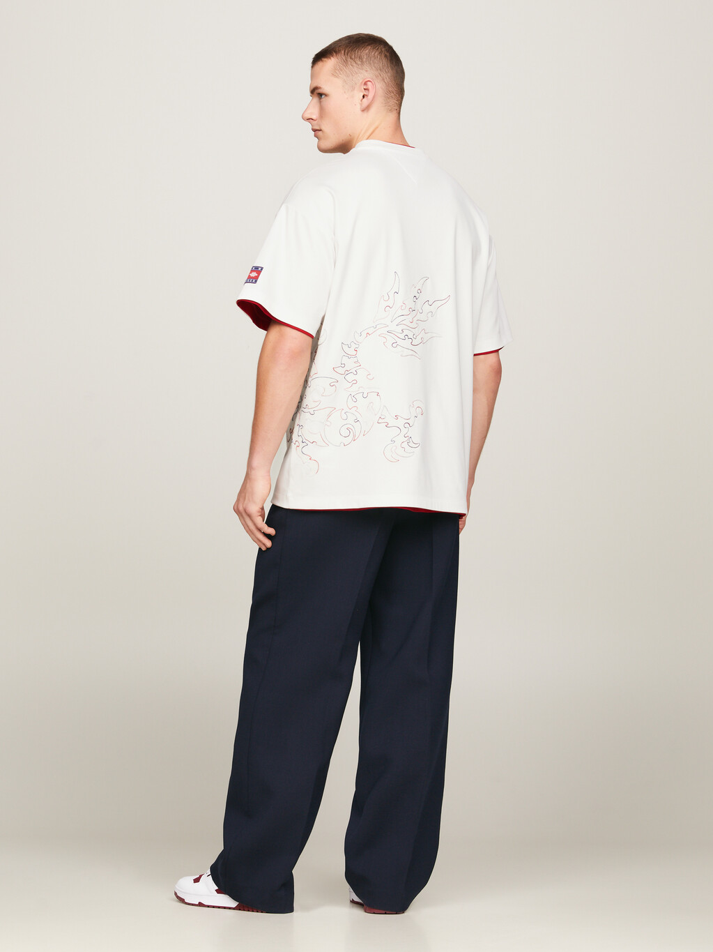 Tommy x CLOT Dual Gender Dragon Motif T-Shirt, Ecru, hi-res