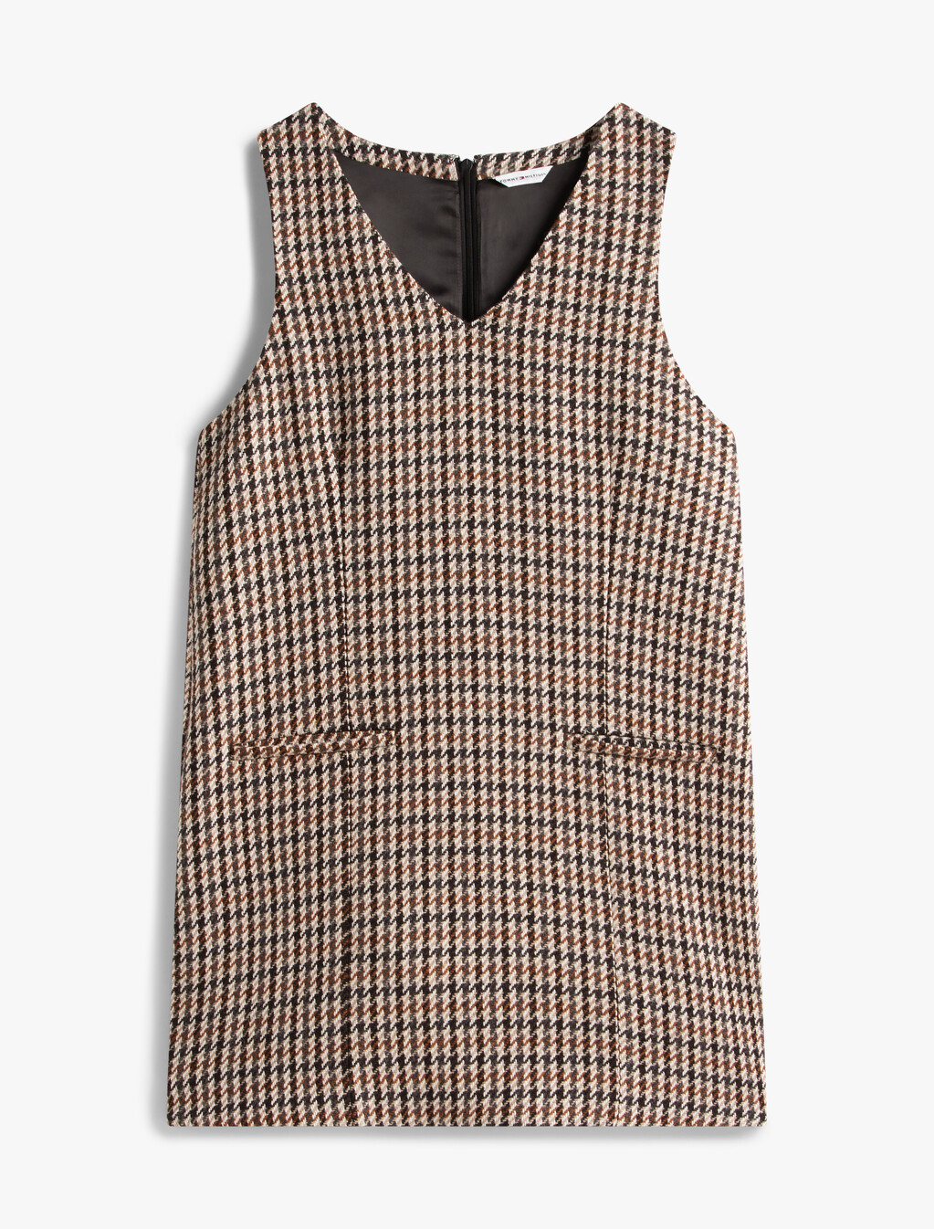Heritage Check Wool V-Neck Mini Shift Dress, Heritage Check, hi-res