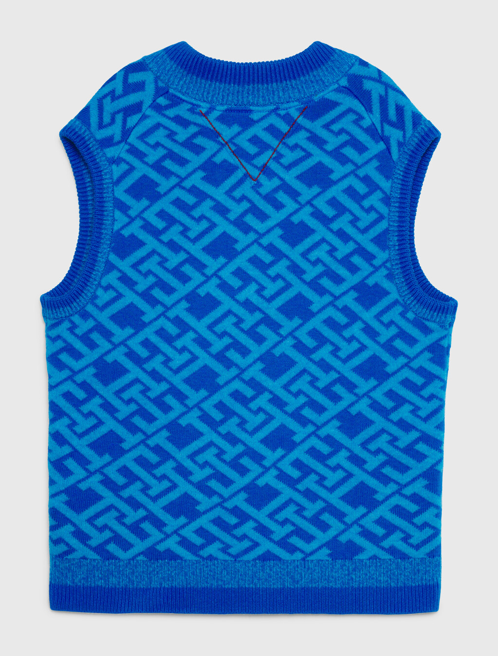 TH Monogram Boxy Sweater Vest, Cerulean Aqua, hi-res