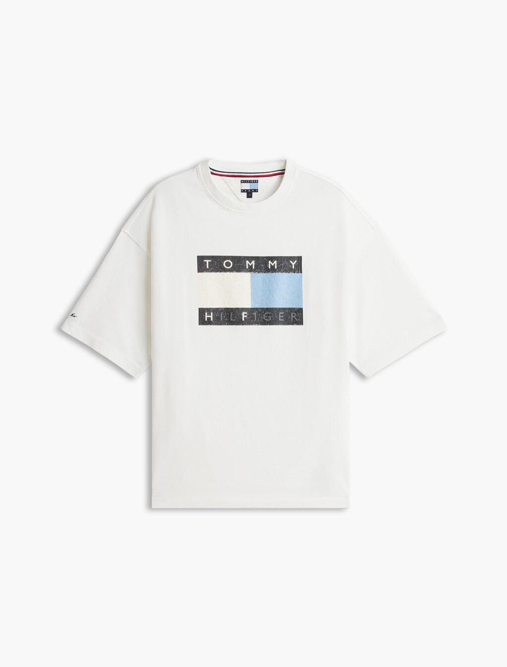 Washed Flag Relaxed Jersey T-Shirt, Ecru, hi-res