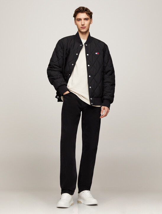 Logo Badge Relaxed Quilted Bomber Jacket