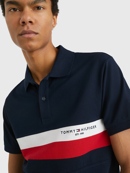 COLOUR-BLOCKED SLIM FIT POLO