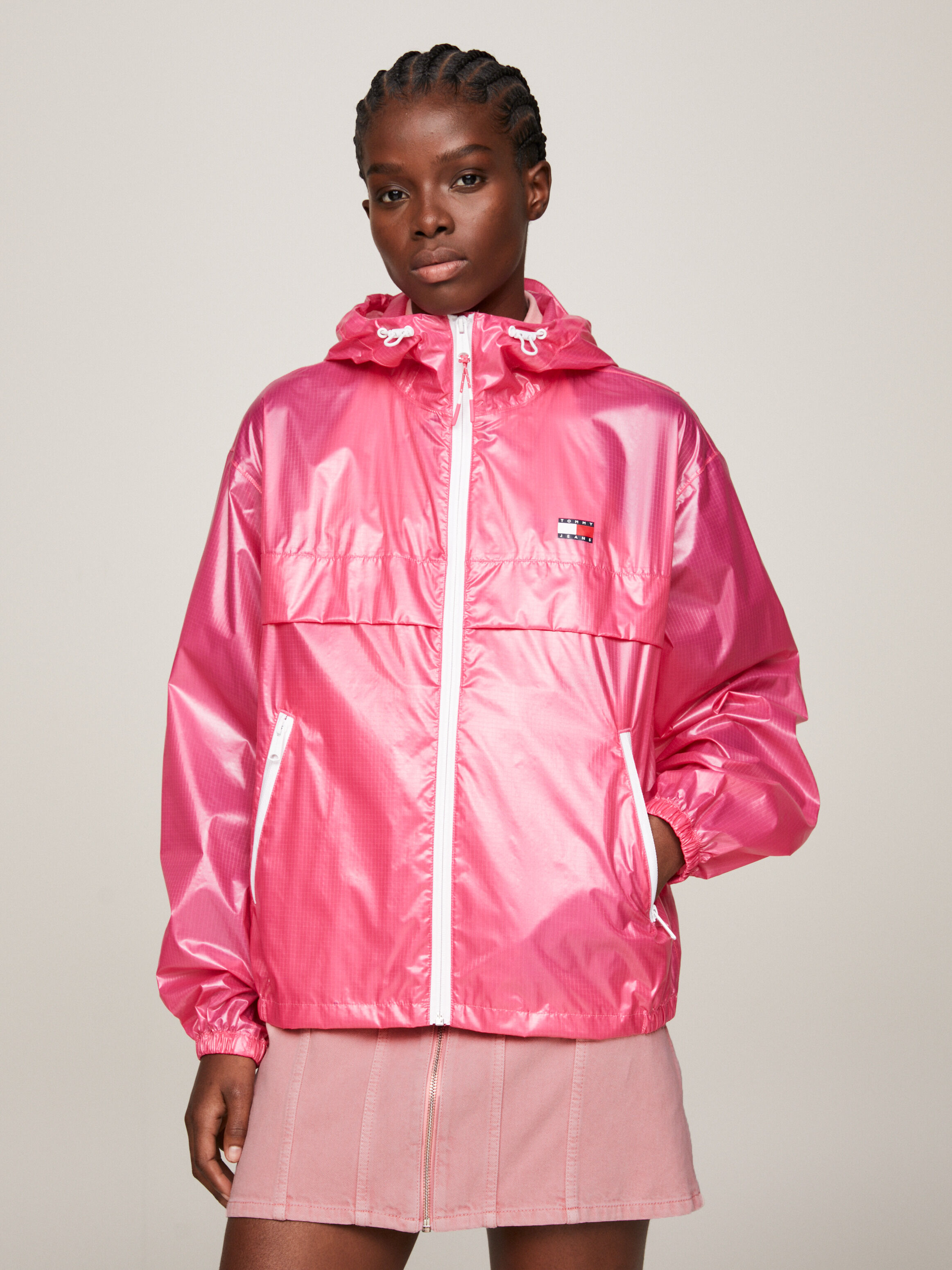 White and hotsell pink windbreaker