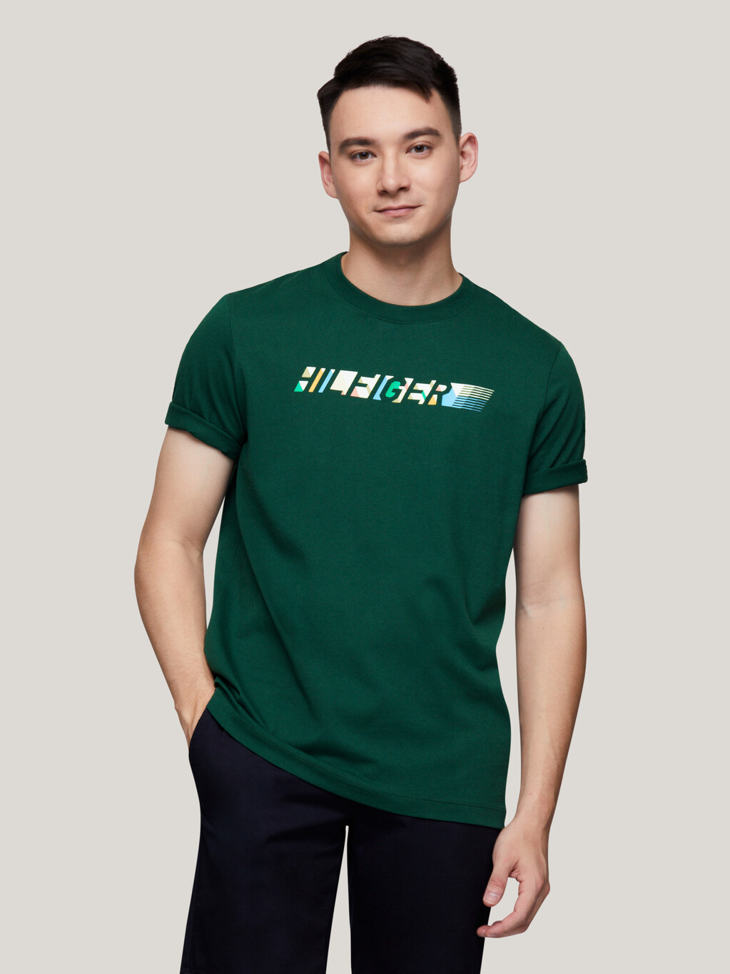 Faceted Logo T-Shirt, Hunter, hi-res