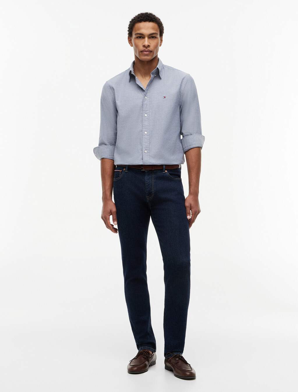 Asia Fit Lightweight Solid Oxford Shirt, Desert Sky, hi-res