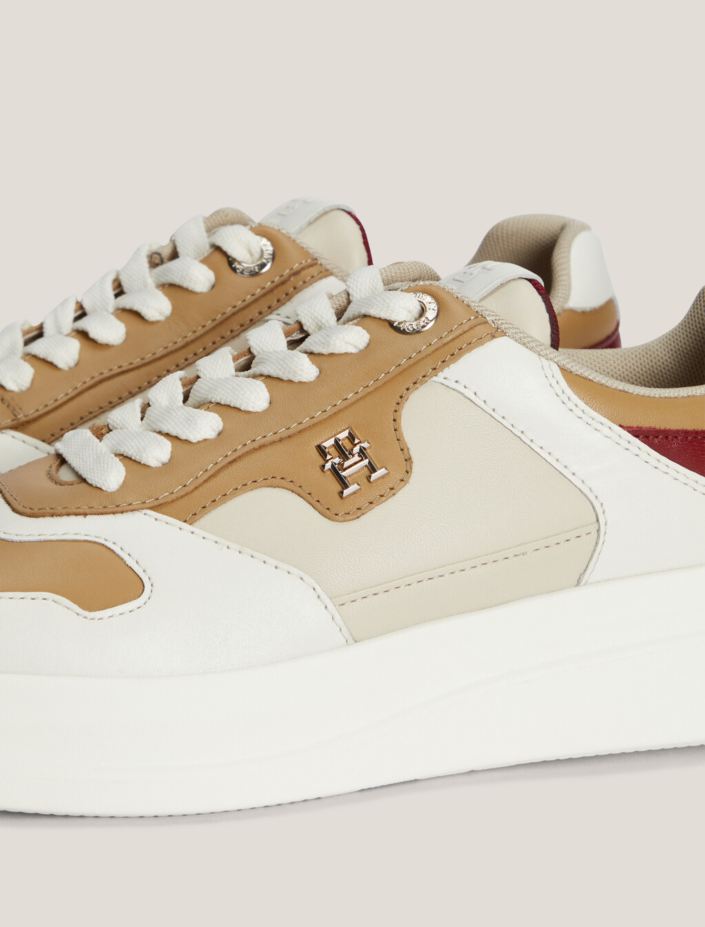Lux Pointy Monogram Court Sneakers, Classic Khaki, hi-res