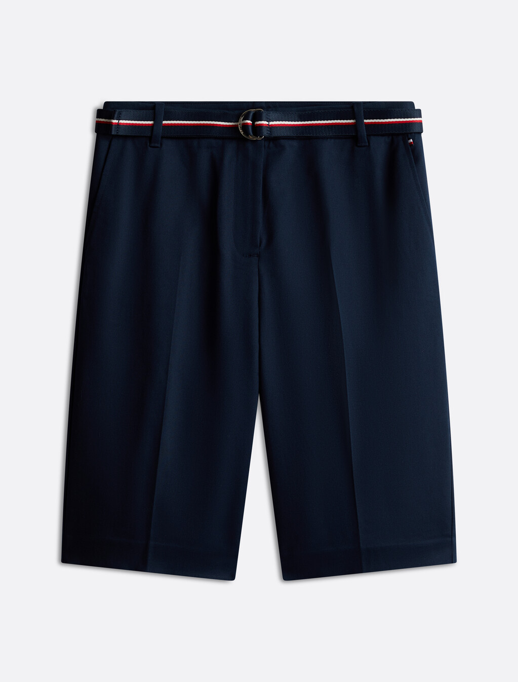 Linen Mix Belted Shorts, Dark Night Navy, hi-res