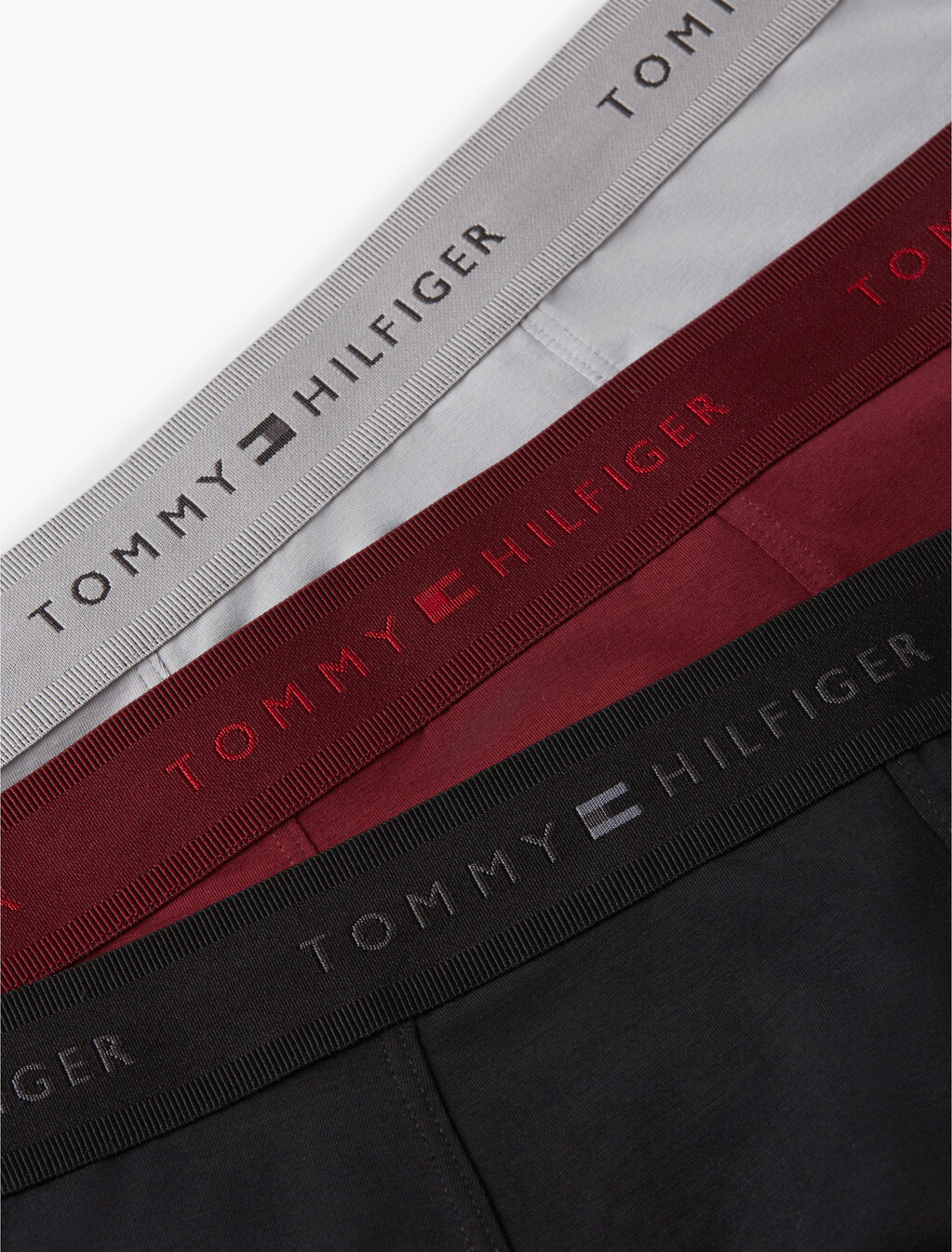 3-Pack Signature Tonal Logo Waistband Trunks, Burgundy/Black/Antique Silver, hi-res