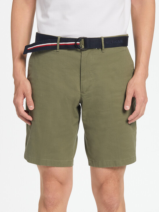 ESSENTIAL BROOKLYN ORGANIC COTTON TWILL SHORTS WITH BELT
