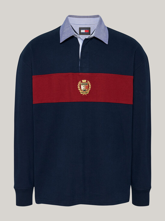 Colour-Blocked Oversized Rugby Shirt