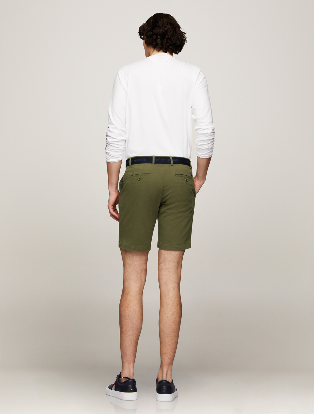 Essential Brooklyn Organic Cotton Twill Shorts With Belt, Utility Olive, hi-res