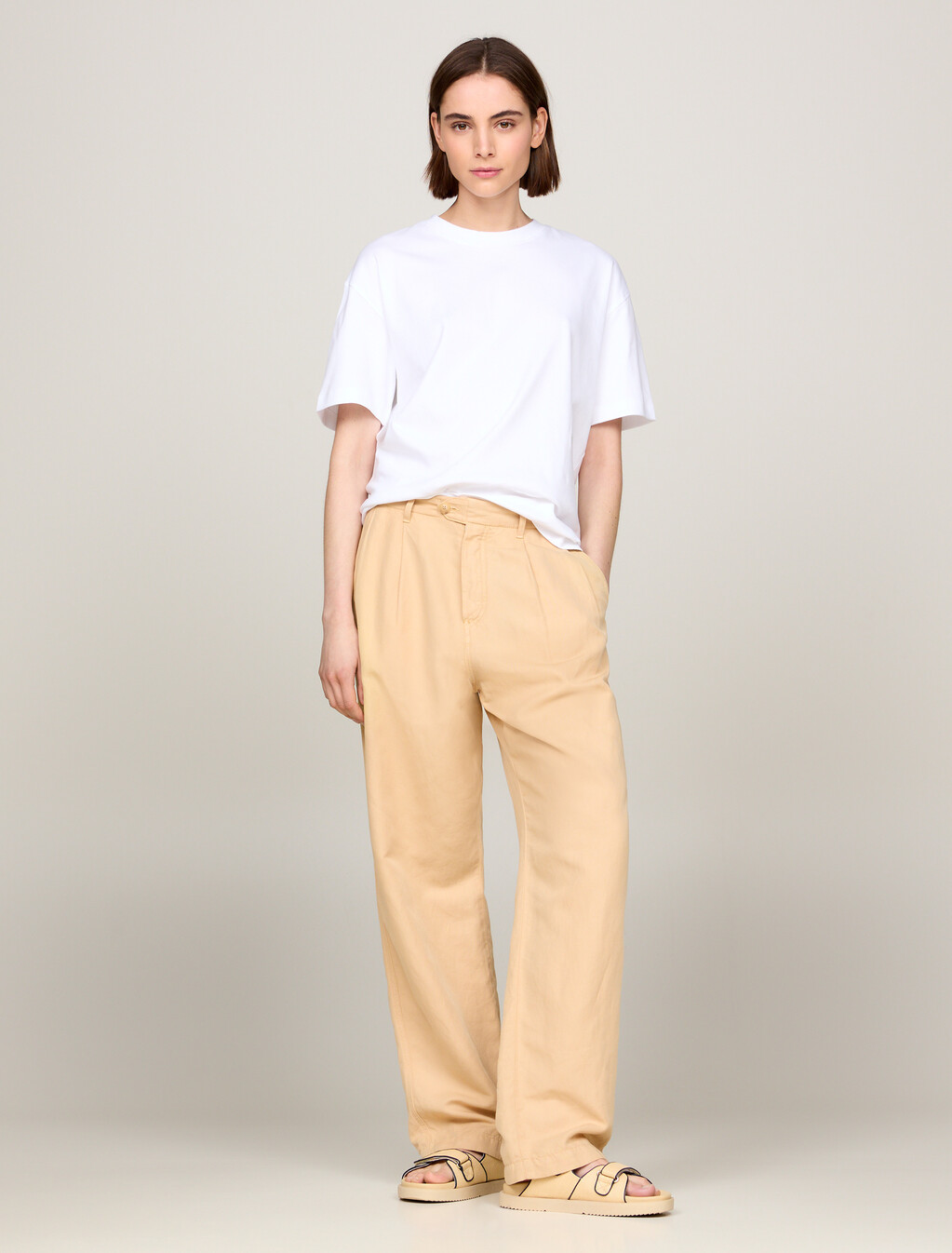 Metallic TH Monogram Stamp Relaxed T-Shirt, Th Optic White, hi-res