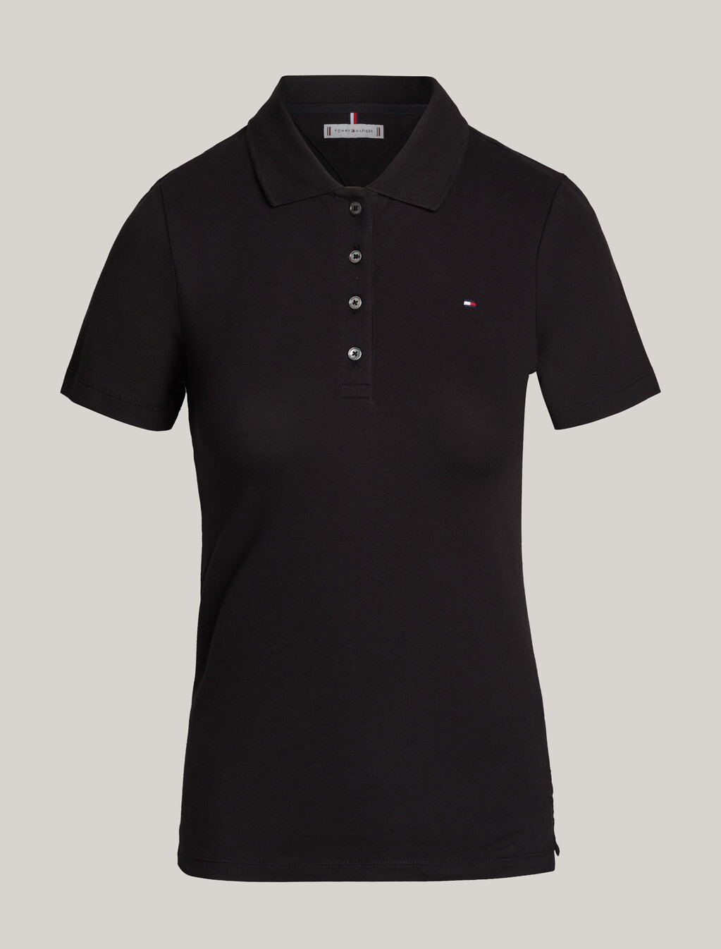 Essential Slim Fit Polo, Black, hi-res