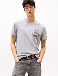 Novelty Fair Print T-Shirt, Grey Htr, hi-res