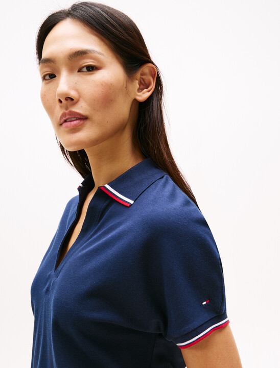 Lyocell Tipped Open Collar Polo