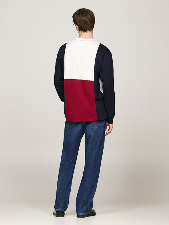 Colour-Blocked Relaxed Long Sleeve T-Shirt