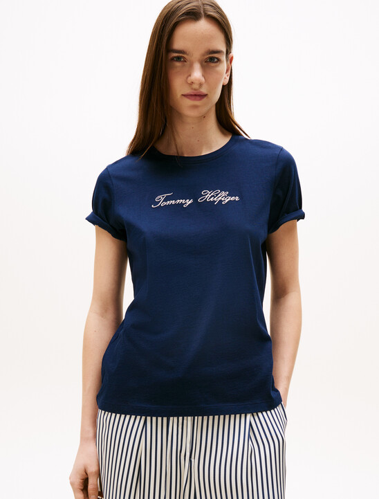 Lurex Script Logo T-Shirt