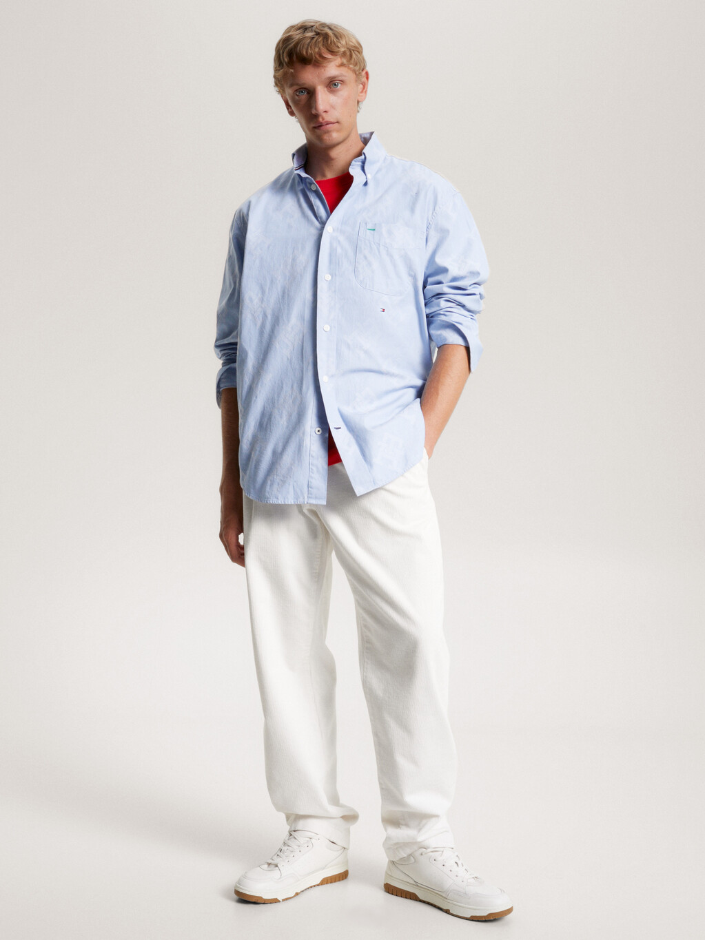TH Monogram Premium Archive Oxford Shirt, Cloudy Blue, hi-res