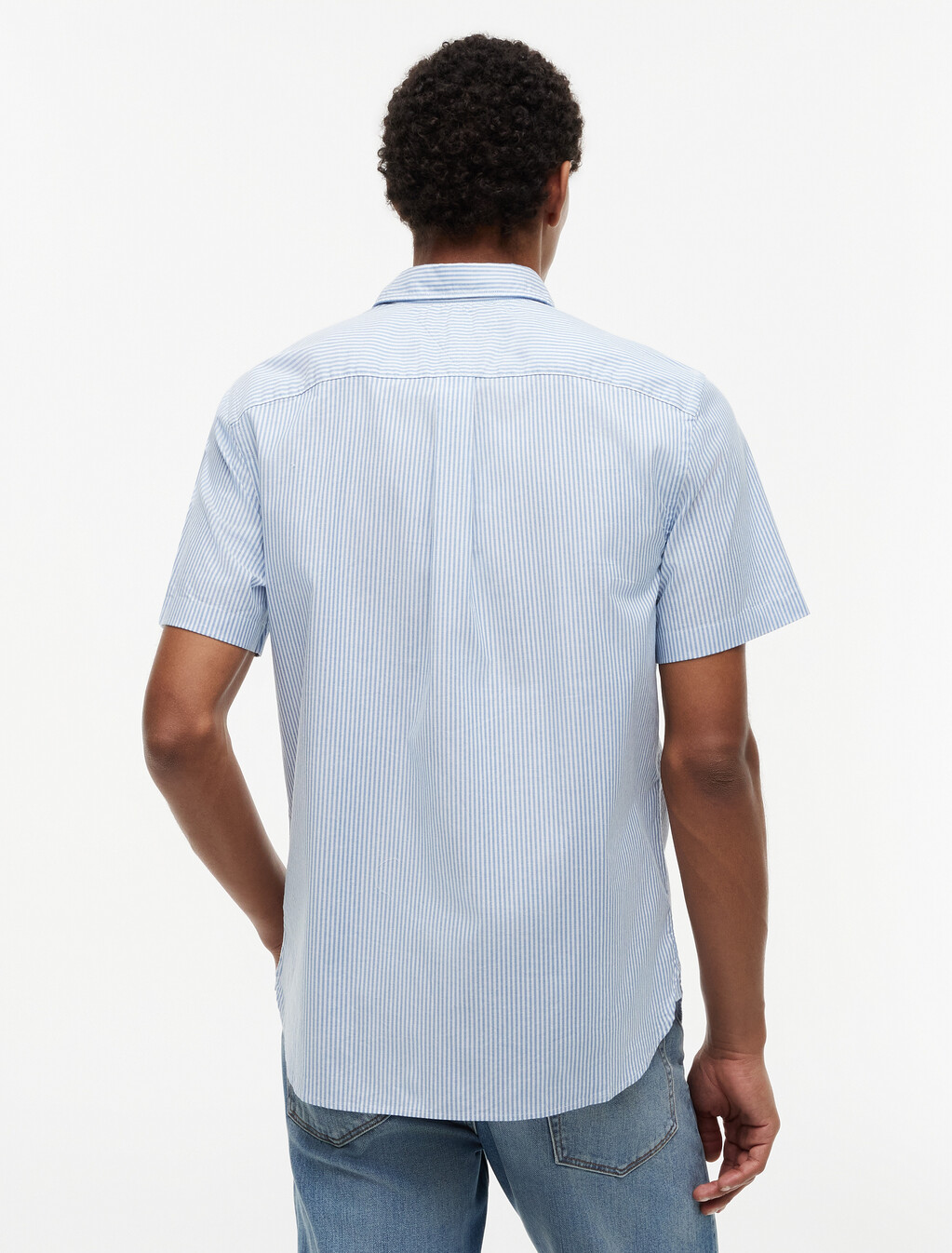 Asia Fit Lightweight Stripe Oxford Shirt, Shirt Blue / Stripes, hi-res