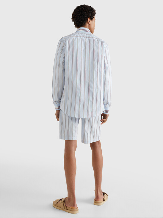 STRIPE BASEBALL COLLAR JACKET