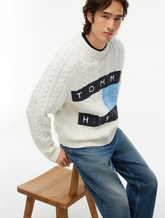 Wool Blend Cable Knit Jumper