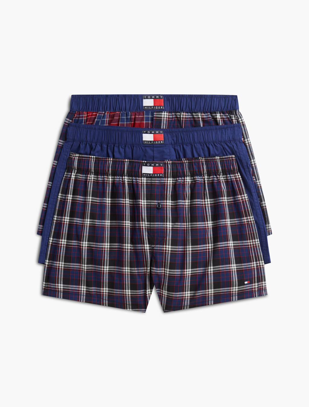 Woven Print Boxer 3 Pack, Nvy Gl St Pld/Blu Ink/Rd Gl Pld Cla, hi-res