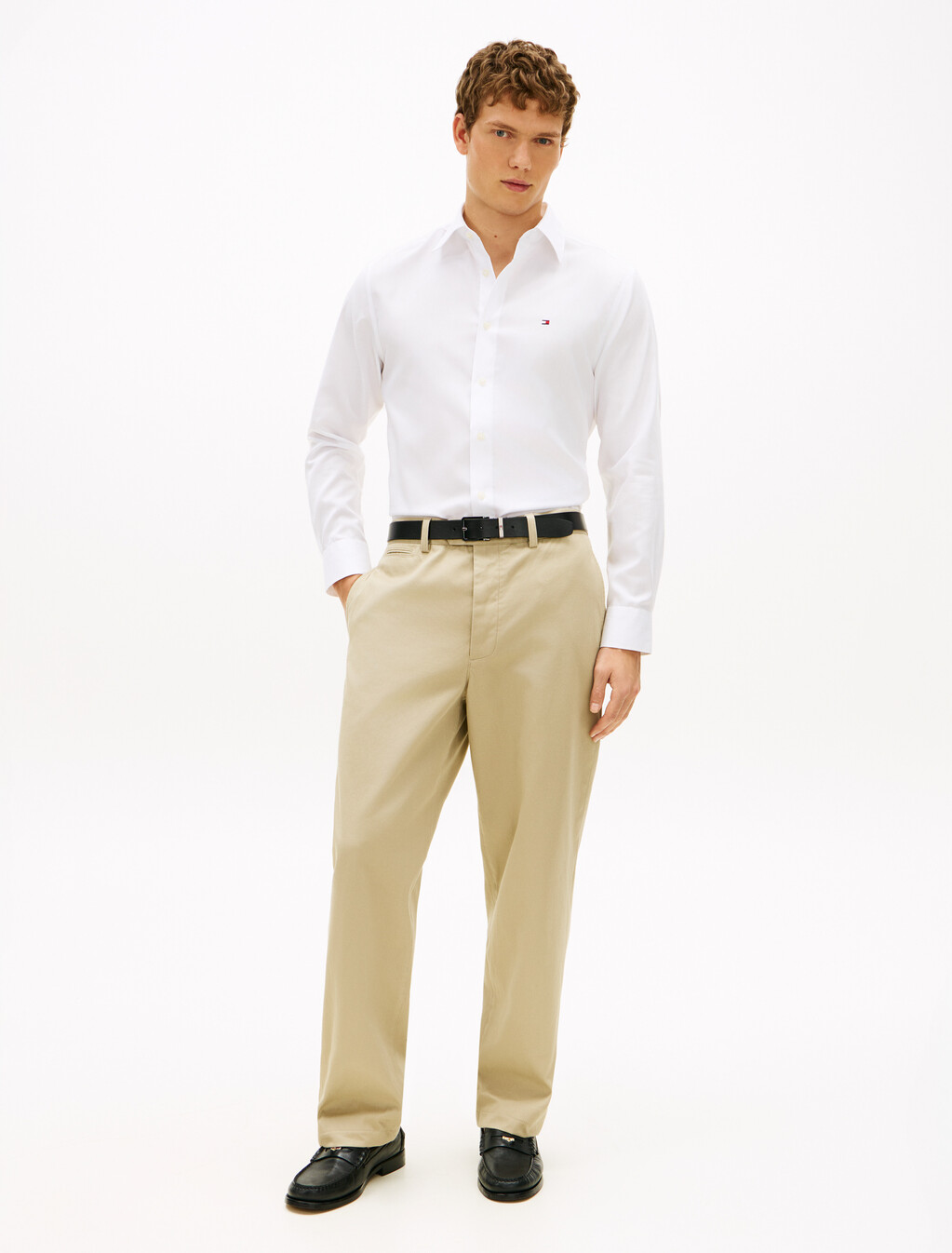 Non Iron Long Sleeve Shirt, White, hi-res