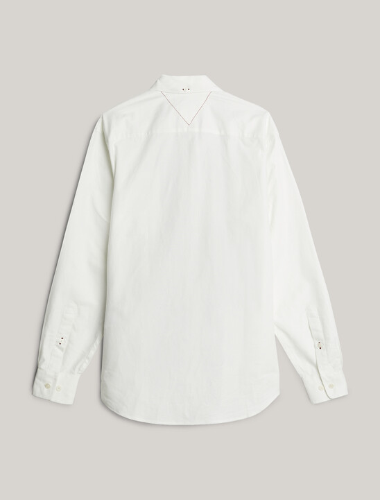 Crest Embroidery Colour-Blocked Regular Oxford Shirt