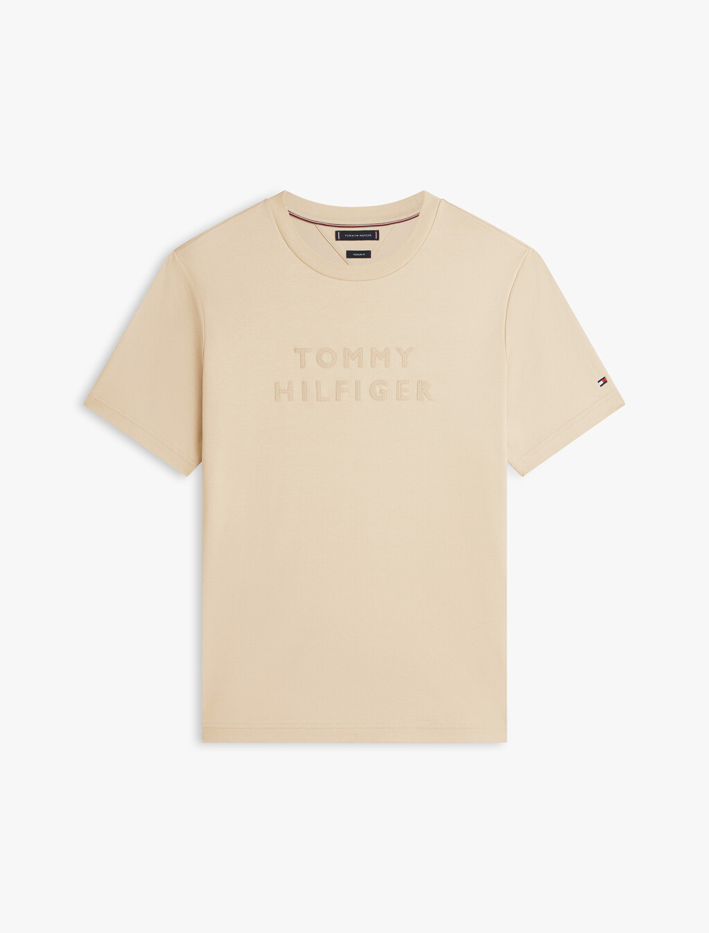 Tonal Logo Interlock Knit T-Shirt, Sandalwood, hi-res