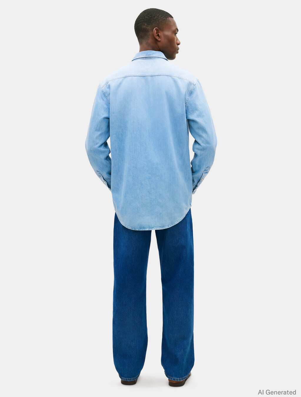 Relaxed Fit Faded Denim Shirt, Ted Blue, hi-res