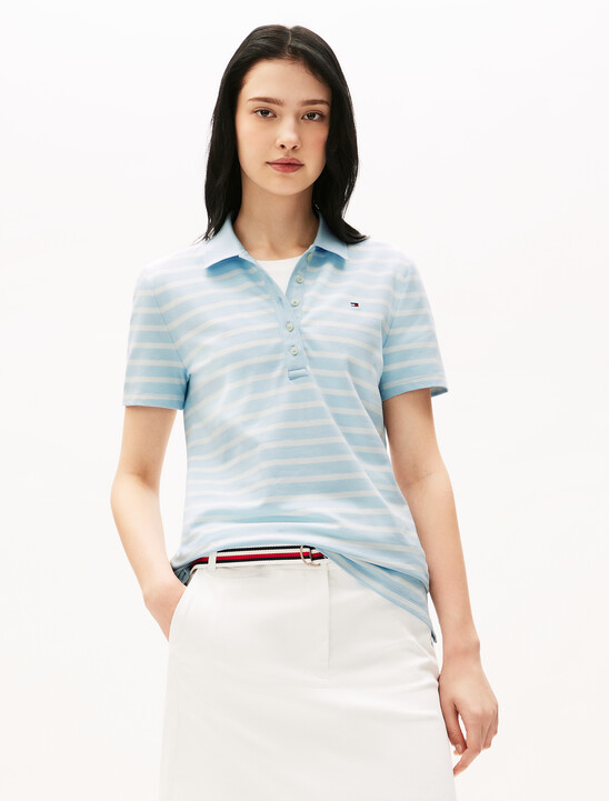 Stripe Short Sleeve Slim Polo
